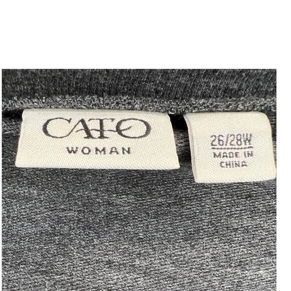 Cato Women's Size 26/28 Pull Over Quilted Sweater Gray with Bling Rhinestones - Picture 6 of 7